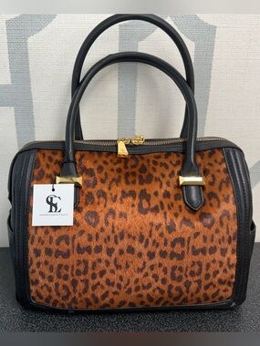 Snob Essentials Leopard Haircalf Satchel Bag 🖤💫 🐆✨